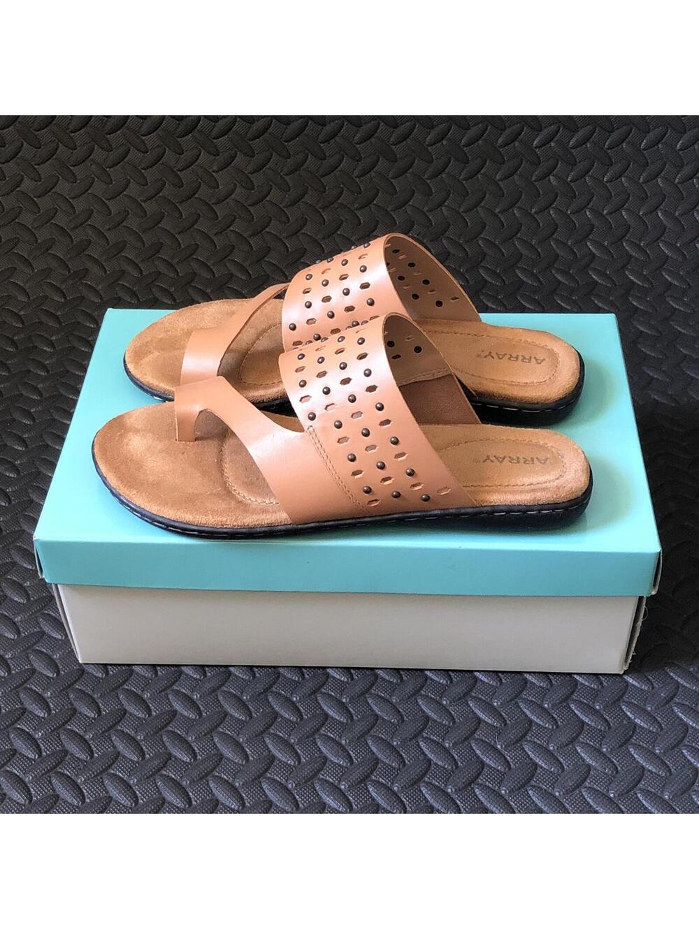 ARRAY Catalina Leather Honey Slide Sandals Size 8M